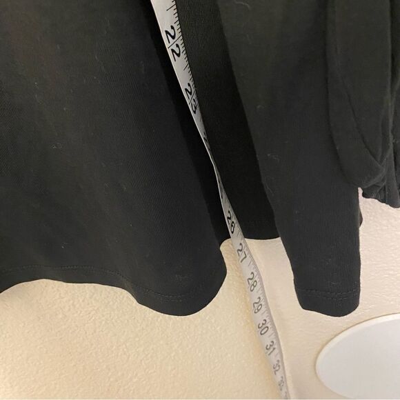 Old Navy long Sleeve crew neck crochet boho black rayon blouse peasant top M - Picture 7 of 10